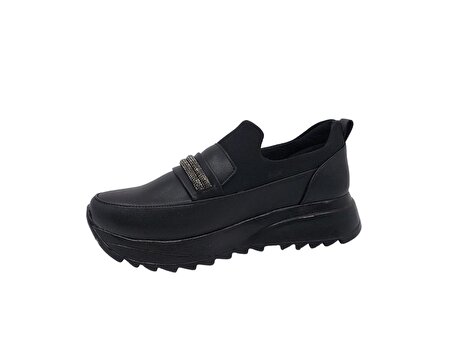 Zerhan 340 Kadın Siyah Günlük Kullanım Loafer Ayakkabı