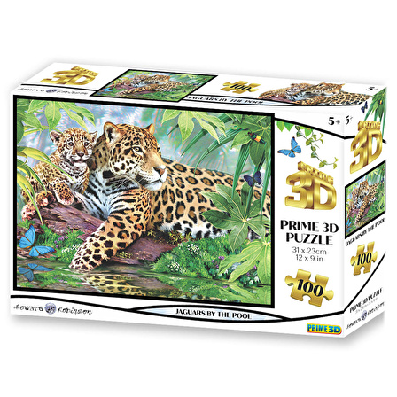 Prime 3D Jaguar ve Yavrusu 63 Parça Puzzle 10527