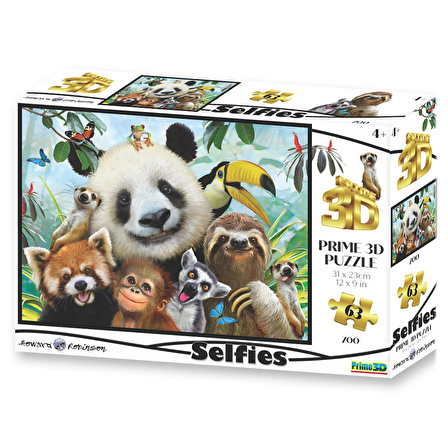 Prime 3D Hayvanat Bahçesi Selfie 63 Parça Puzzle 10541