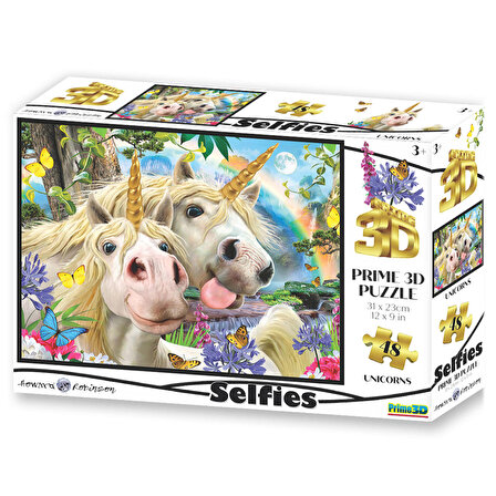 Prime 3D Unicorn Selfie 48 Parça Puzzle 10693