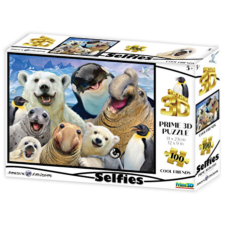 Prime 3D Kutup Hayvanları Selfie 100 Parça Puzzle 10695