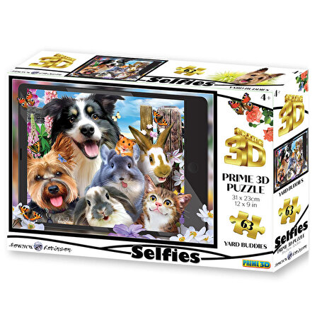 Prime 3D Sevimli Dostlar Selfie 63 Parça Puzzle 20557