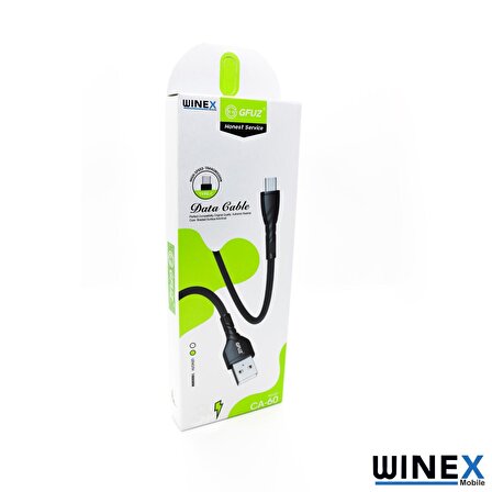Winex CA-60 USBA to Type-C Hızlı Data ve Şarj Kablosu 3A Beyaz