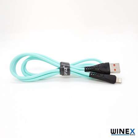 Winex GF30 USB Lightning Hızlı Data ve Şarj Kablosu 2.4A Mavi