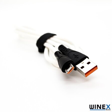 Winex CA-30 USBA to Micro Hızlı Data ve Şarj Kablosu 2.4A Beyaz
