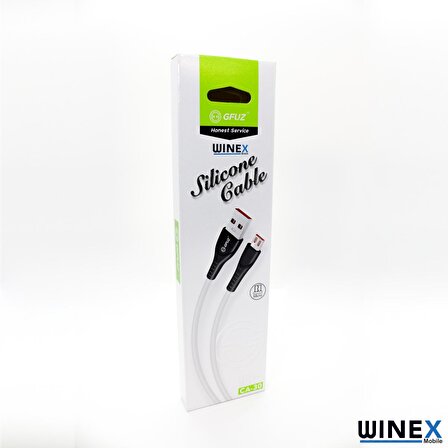 Winex CA-30 USBA to Micro Hızlı Data ve Şarj Kablosu 2.4A Beyaz