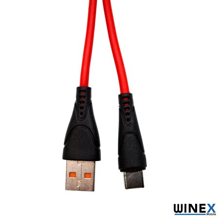 Winex CA-30 USBA to Type-C Hızlı Data ve Şarj Kablosu 2.4A Kırmızı