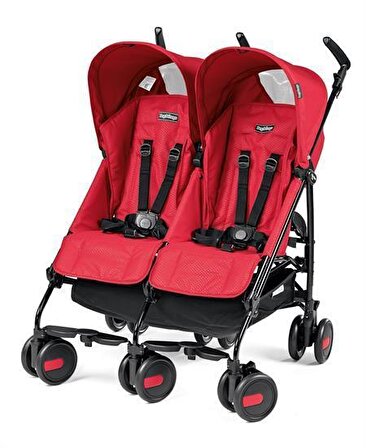 Peg perego Pliko Mini Classico Twin İkiz Bebek Arabası Mod Red