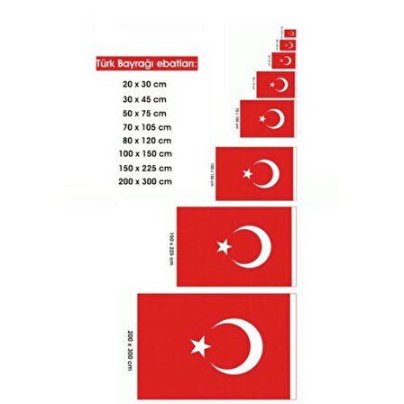 Türk Bayrağı 20x30 cm Ebatında Kumaş Türk Bayrağı Al Bayrak 20*30 Bez Bayraj