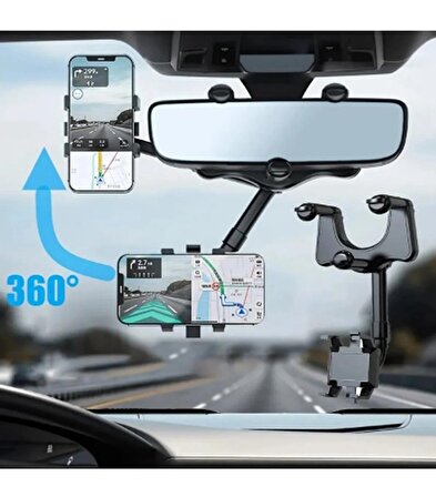Carub Araç İçi Dikiz Ayna Telefon Tutucu Tuşlu Uzayanbilen Her Araca Uyumlu A+Plus