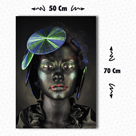 Siyahi Kadın Dekoratif Kanvas Tablo 50*70cm AGT008