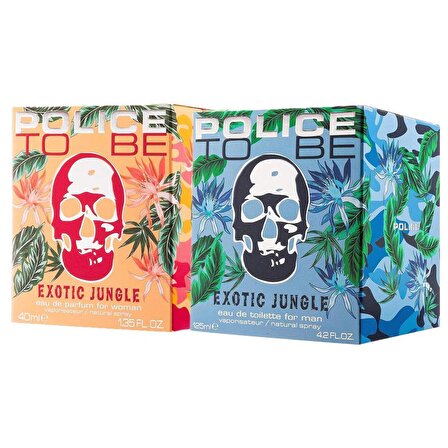 Police Exotic Jungle Man EDT 125ML & Exotic Jungle Woman EDT 125ML Kadın ve Erkek 2li Parfüm Seti