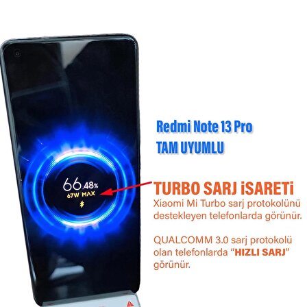 Redmi Note 13 Pro Uyumlu 67W Turbo Hızlı Şarj Aleti