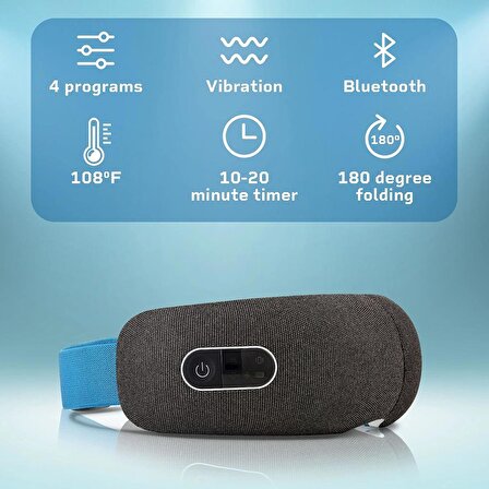 LifePro Akıllı Göz Masaj Aleti - Baş Agrısı Giderici Cihazı, Bluetooth Müzik - Mavi