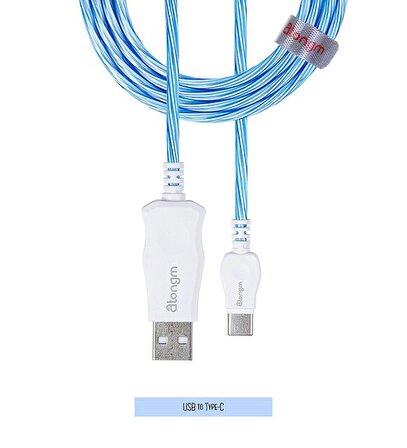 atongm light USB C Tipi Kablo Hızlı Şarj Veri Kablosu Işıklı 3.0/2.0 (1.2M)