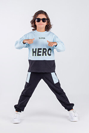 Erkek Çocuk Hero  Baskılı Örme Basic Eşofman Takımı