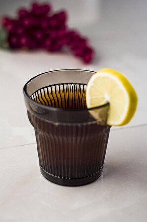 Akrilik Füme Tekli Kısa Bardak & Su Meşrubat Kahve Yanı Bardağı 300 ml ( Cam Değildir )