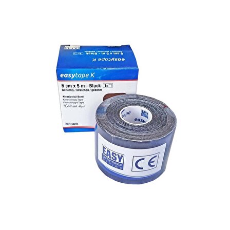Easytape Premium Kinesio Tape Siyah 5 cm x 5 mt