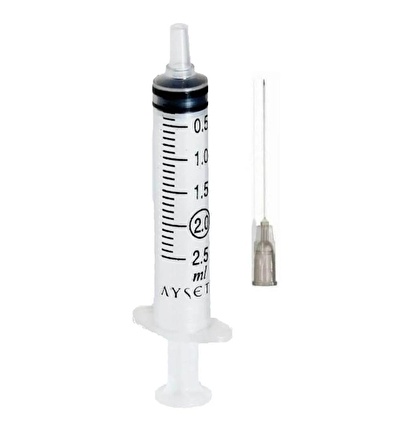 AYSET - 2 ML 3PARÇA 27G 0.40X40MM DENTAL KISA ENJEKTÖR - 100 ADET