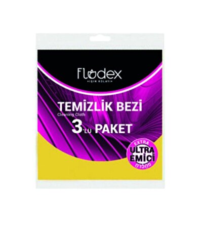 FLODEX - TEMİZLİK BEZİ 3LÜ - 1 PAKET