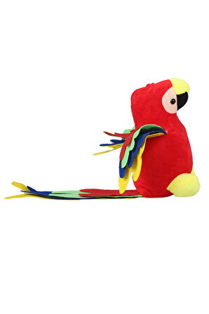 Papağan Peluş Oyuncak Vantuzlu 20 cm Kırmızı