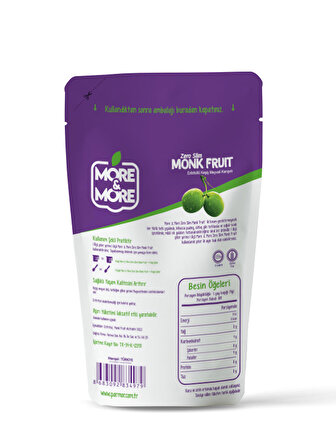 More&More Zero Slim Monk Fruit 400 g 1 paket. Keto / Ketojenik diyete uygundur.