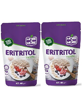 More&More Eritritol 400 g 2 paket. Keto / Ketojenik / Vegan diyete uygundur.