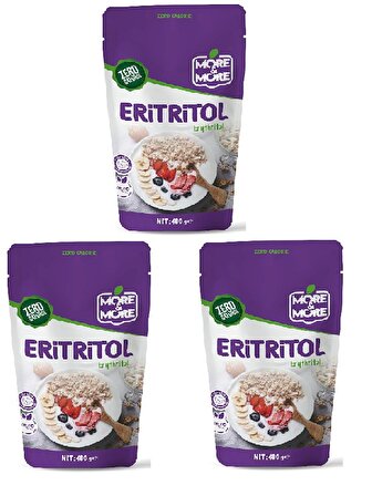 More&More Eritritol 400 g 3 paket. Keto / Ketojenik / Vegan diyete uygundur.