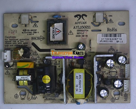 AYL150211, 3BS0010714, REV.1.0, SUNNY SN024LD71-S2, Power Board, Besleme, LTM185AT01-C01