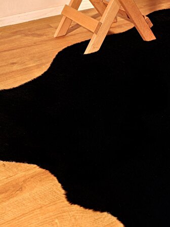 Tappeto Rex Tavşanı Dekoratif Tek Kafa Peluş Post Siyah (Tüy Yüksekliği 22 mm)