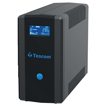 Tescom Leo+ 2200VA 1200W (2x 12V 9Ah) LCD 4-8dk Line Interactive UPS - Kesintisiz Güç Kaynağı 