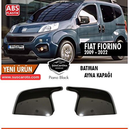 Fiat Fiorino 2008-2022 Uyumlu Batman Yarasa Ayna Kapağı Piano Black ABS Plastik