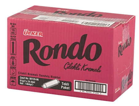 Ülker Rondo Çilek Aromalı Bisküvi 61 g 24'lü