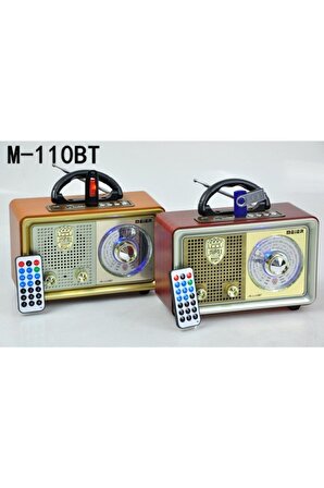 Meier M-110bt Bakır Renk Nostaljik Radyo Ahşap Görünümlü Bluetooth Hoparlör Fm Sd Kart Usb Girişi