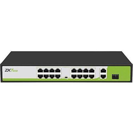 Zkteco PE162-200-C 16 Port 2xgigabit +1xsfp Uplink Poe Switch