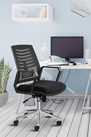 Metis Metal Ayaklı Çalışma Koltuğu Ofis Sandalyesi Bilgisayar Koltuğu