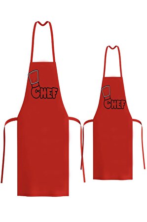 Chef 2'li Mutfak Önlüğü ( Yetişkin - Çocuk)