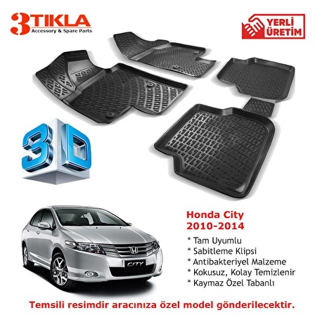 Honda City 2010-2014 Premium 3D Havuzlu Paspas Seti