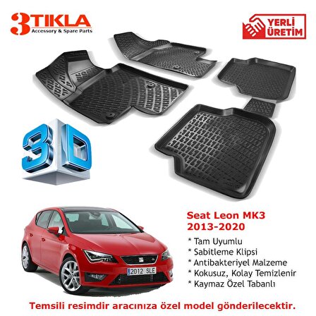 Seat Leon MK3 2013-2020 Premium 3D Havuzlu Paspas Seti