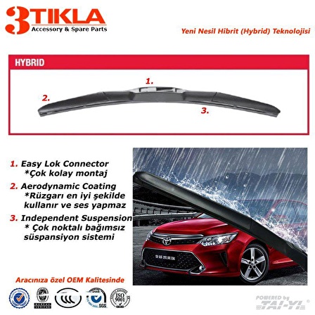 Mazda 3 Hatchback Hibrit Silecek Takımı (2009-2013) 600 mm + 475 mm