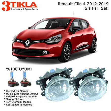 Renault Clio 4 Beyaz Ampül Sis Farı Seti