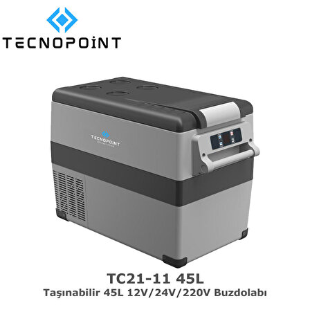 Tecnopoint TC21-11 Taşınabilir Araç Buzdolabı 45 Litre 12V/24V/220V Uyumlu