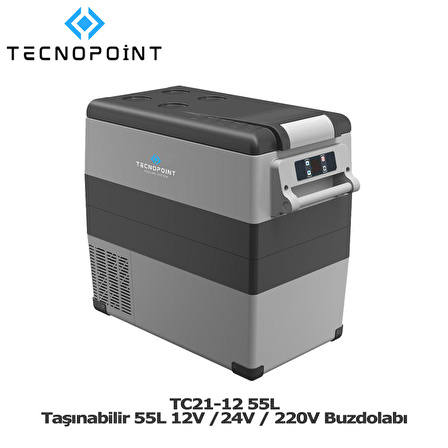 Tecnopoint TC21-12 Taşınabilir Araç Buzdolabı 55 Litre 12V/24V/220V Uyumlu