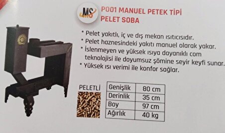 Pelet Soba. P001 Petek Tipi Pelet Soba