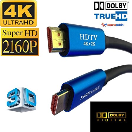 5Metre Altın Uçlu 4K 3D HDMI Kablo