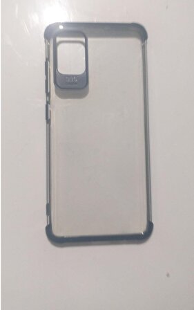 Sepetegelsin Samsung Galaxy A51 Kenarları Renkli Şeffaf Kılıf - Siyah