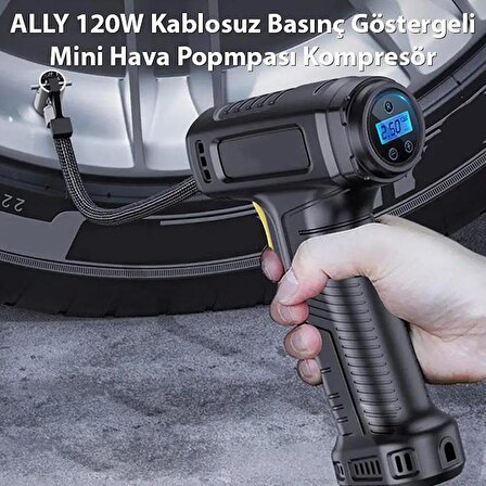 Zhltools 120W Kablosuz Basınç Göstergeli Mini Hava Pompası Kompresör