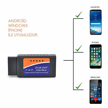 Zhltools ELM327 Wifi İos Android Araç Arıza Tespit Cihazı OBD2