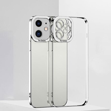 Zhltools Fashion Series iPhone 12 6.1inç Kılıf Renkli Kenar Lazer Çerçeveli Silikon Kılıf