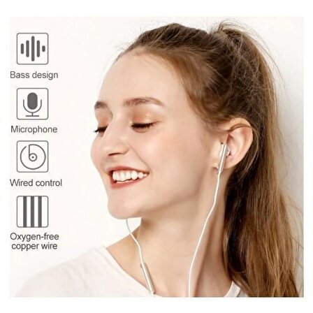 Huawei AM116 Mikrofonlu Kablolu Kulaklık - Beyaz (Huawei Türkiye Garantili)